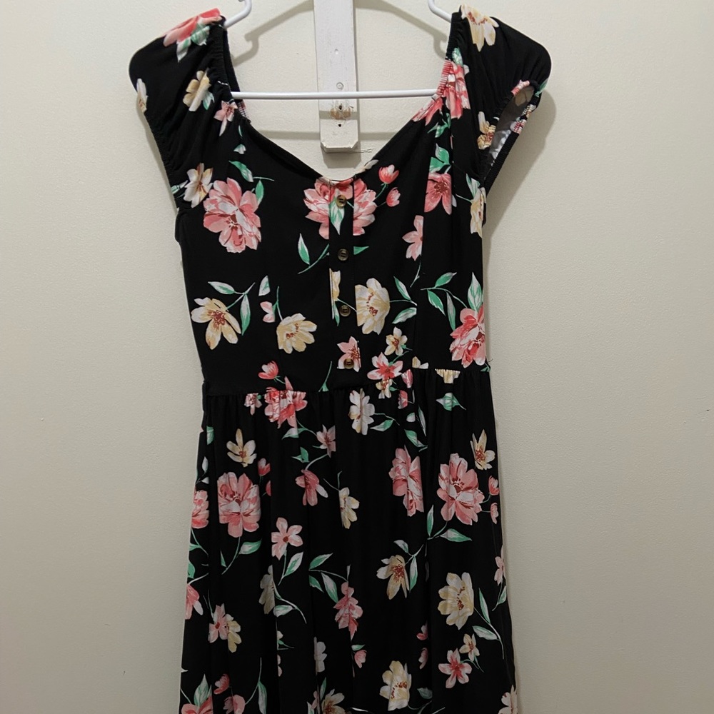 Black and pink floral medium NOBO dress